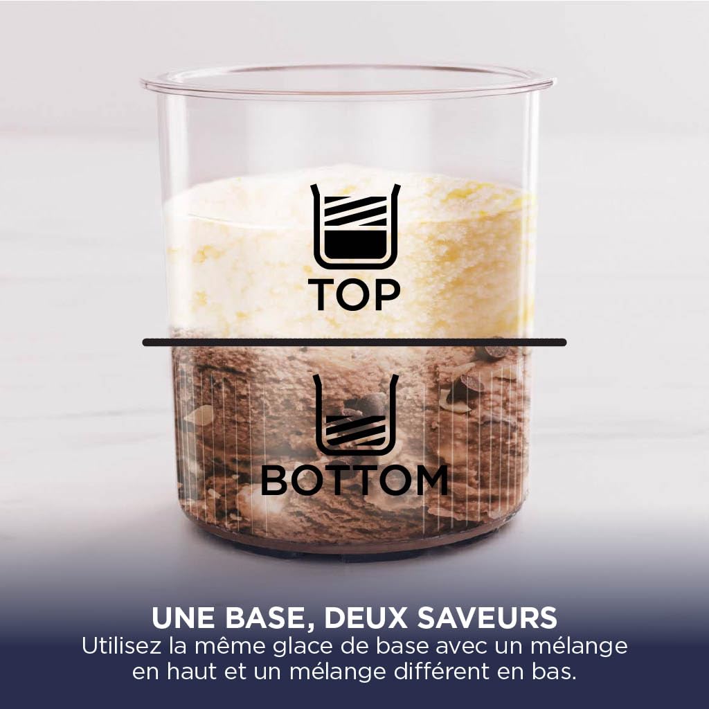 Ninja CREAMi Deluxe Machine a glace et sorbetière, 2 bacs, 10 fonctions, crème glacée, yaourts glacés, des milkshakes, des slush, Pièces amovibles lavables au lave-vaisselle, Stone/Or NC502EUSTGD