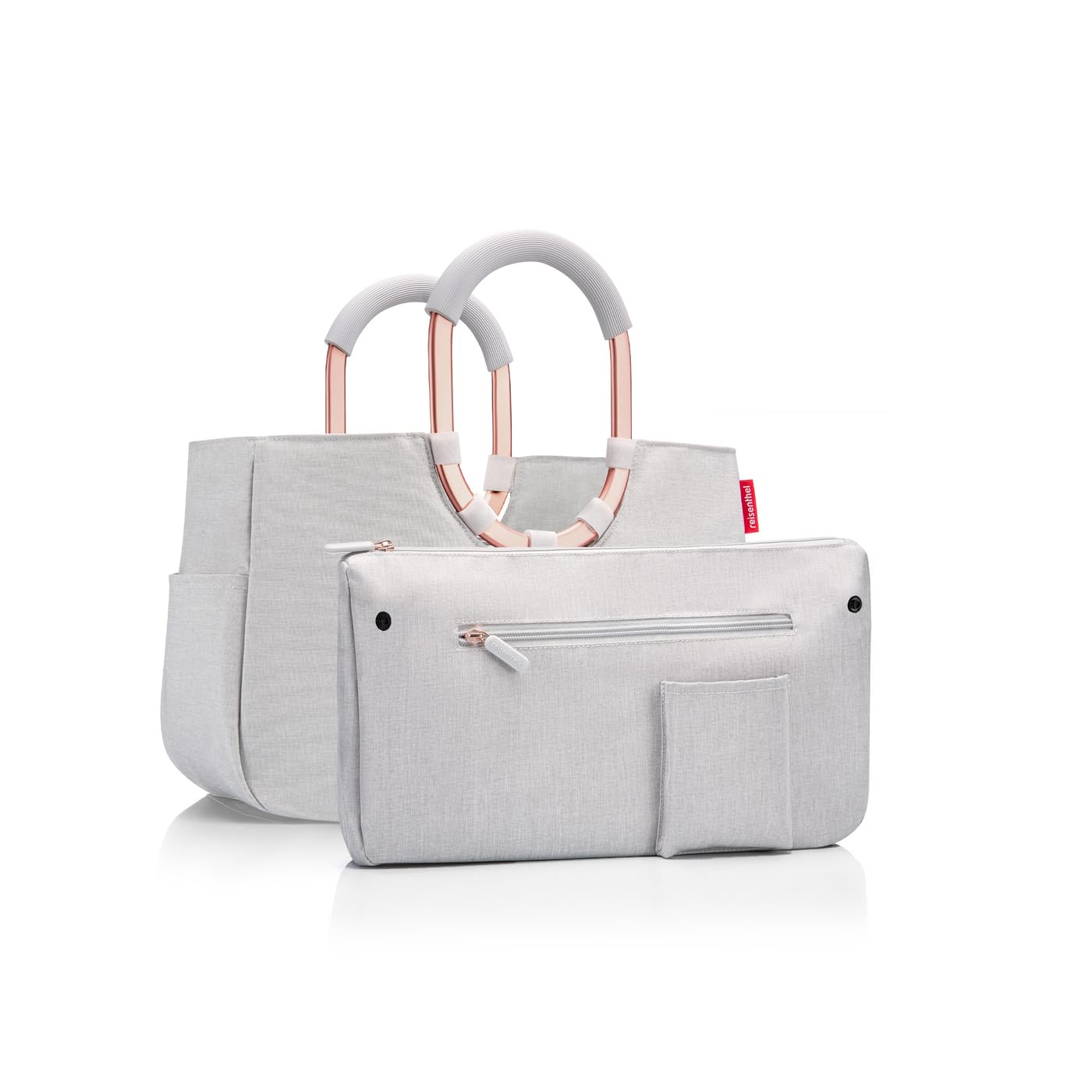 reisenthel Loopshopper M frame twist sky rose - Sac robuste avec compartiments pratiques en bouteilles PET recyclées - Élégance lors du shopping, beaucoup de fonctions incluses