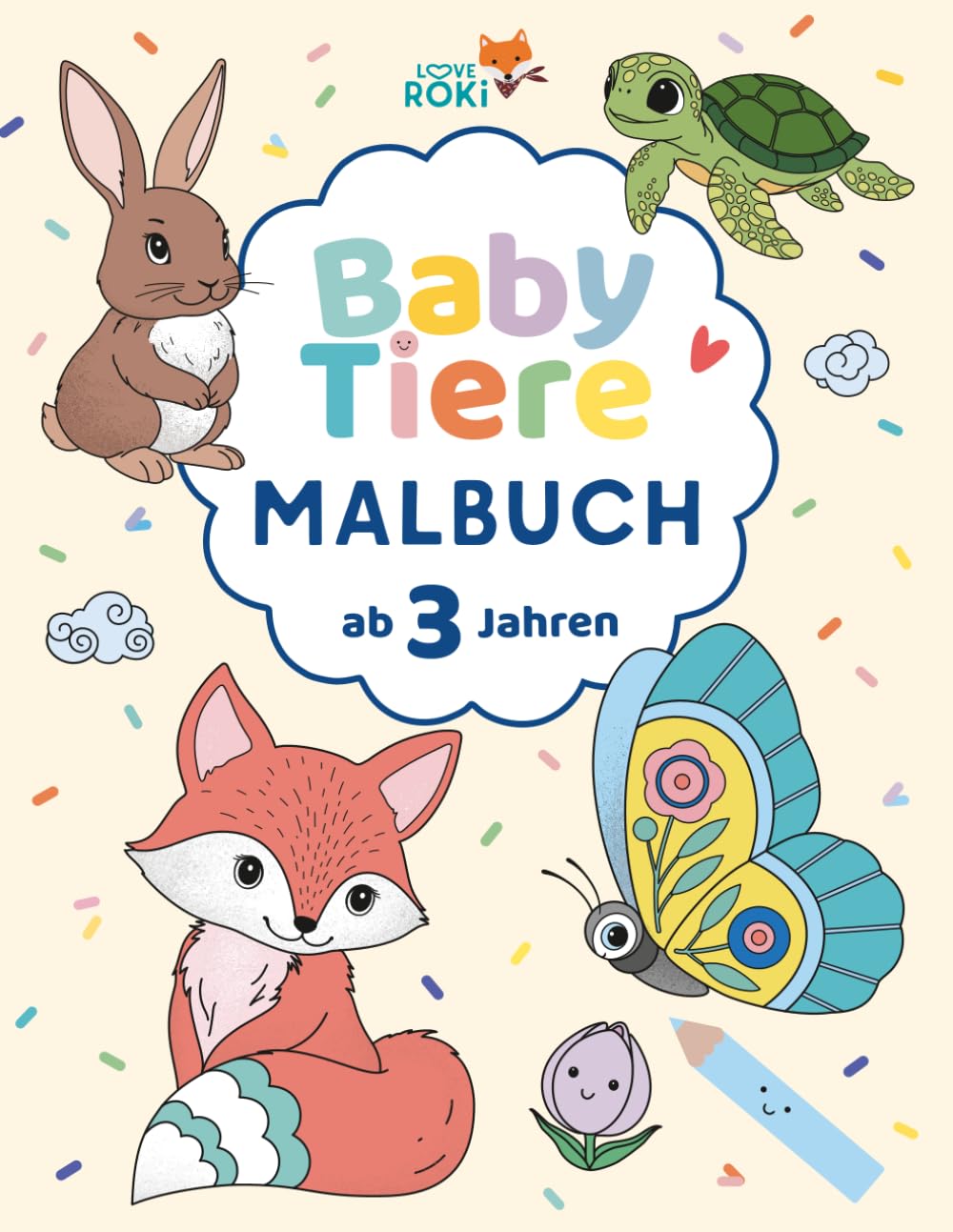 Baby Tiere Malbuch ab 3 Jahren: Niedliche Babytiere zum Ausmalen für Kinder ab 3 Jahren