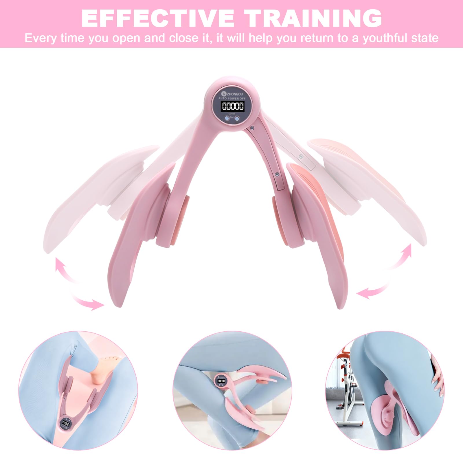 TNSLAND Thigh Master - Allenatore per cosce, per allenare i glutei femminili, con conteggio intelligente, trimmer, interno delle cosce, fondo pelvico, allenatore per allenare i fianchi, braccia