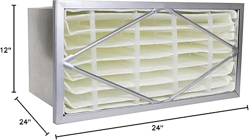 Miniatura 2 de Filterbuy Filtro de aire de 24x24x12 MERV 14 Cabecera (paquete de 1), filtros de celda rígida de repuesto HVAC (tamaño real: 21.75 x 21.75 x 11.38