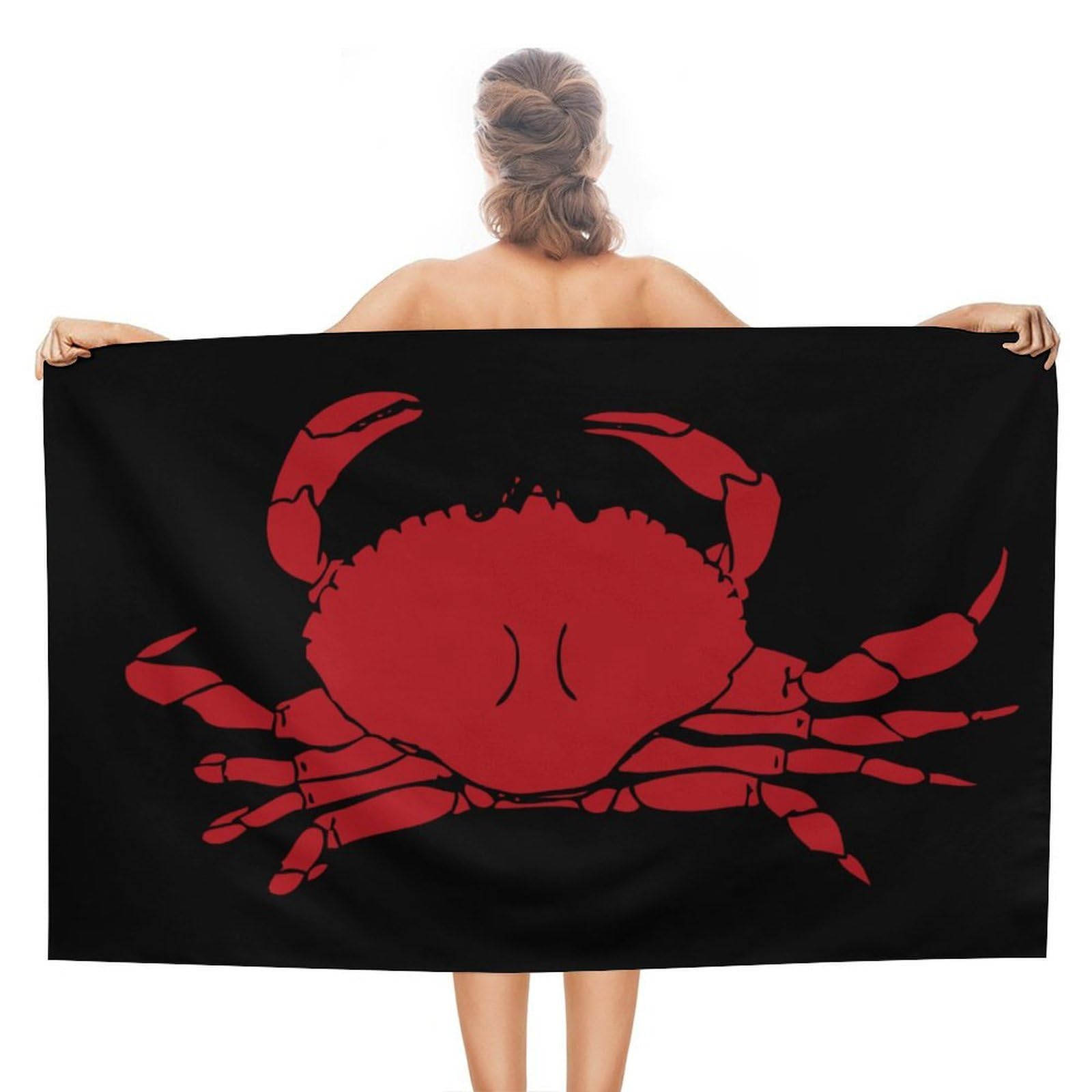 Nclqvjxzkhw Women's Style Crabs Beach Towel For Adults Lightweight Bath Towels Swim Travel Gym Sports 130×80Cm
