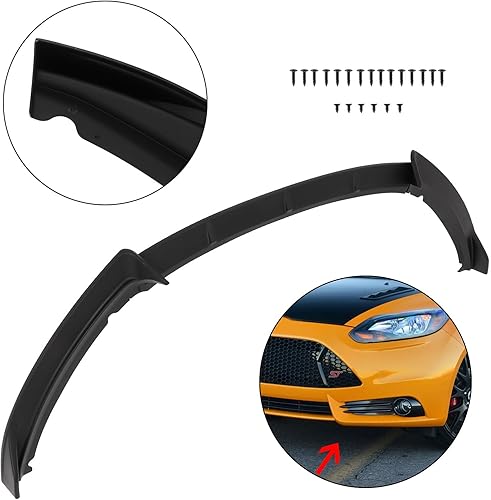 Miniatura 4 de SCITOO Borde de parachoques delantero negro mate para 2013-2014 para Ford Focus ST PP alerón de labio delantero