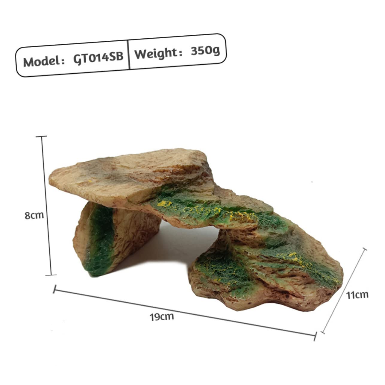 FONDOTIN Crested Gecko Hideout Turtle Rocks for Aquarium Tortoise Habitat Accessories