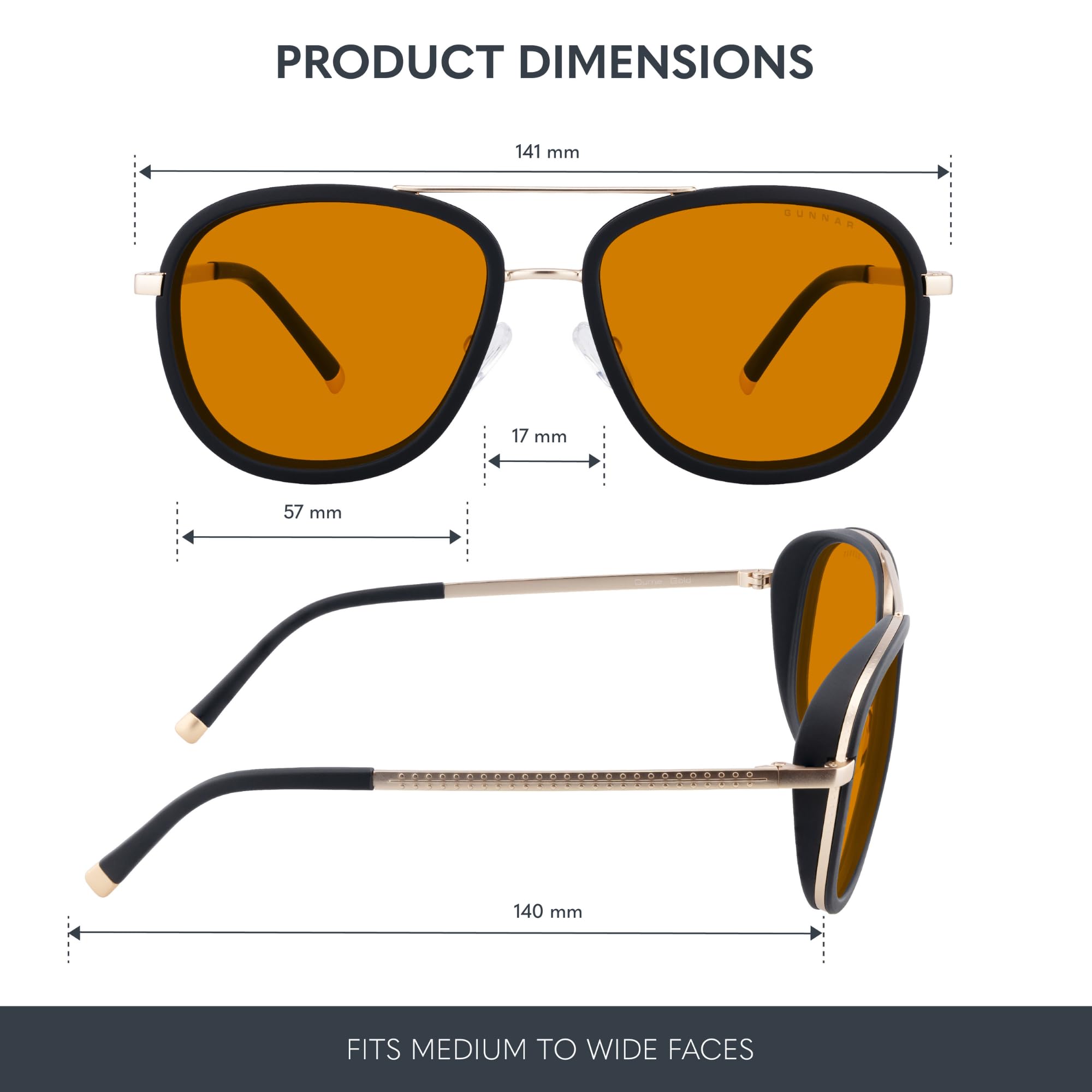 GUNNAR Okulary - Dume - Gold - Amber MAX