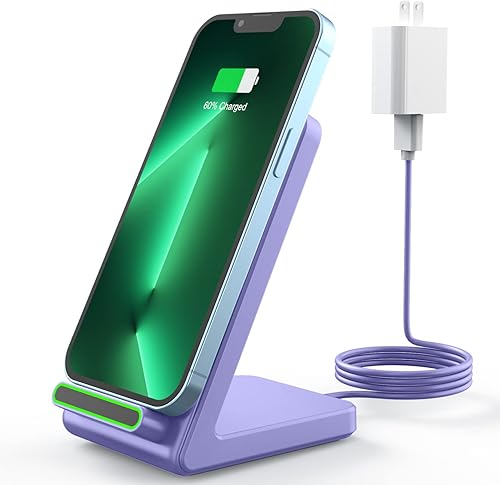 CIYOYO Cargador inalámbrico, soporte de carga inalámbrica rápida de 15 W, estación de carga inalámbrica para iPhone 15 14 13 12 11 Pro Max Plus XS