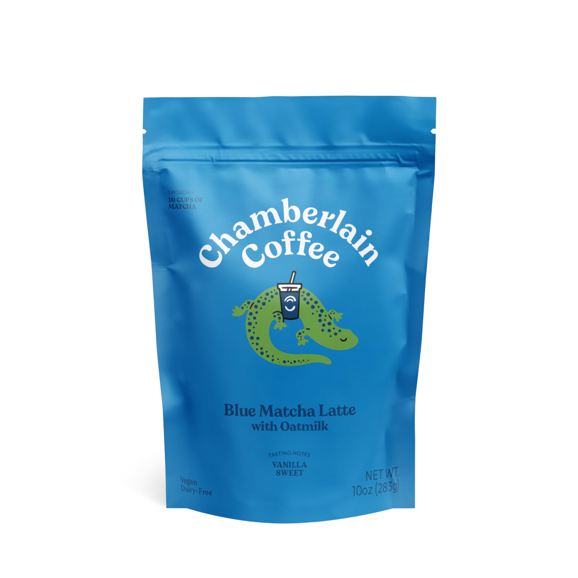 Chamberlain Coffee Blue Matcha Latte - Vegan Matcha Latte with Oat Milk - Antioxidant Rich, Blue Butterfly Pea Flower + Japanese Matcha Powder - 10 Servings