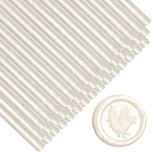 Miniatura 7 de Barras de sellado de cera blanca perla, 40 varillas de sellado de cera para sello de cera, palitos de cera de sellado blanco perla, ideales para