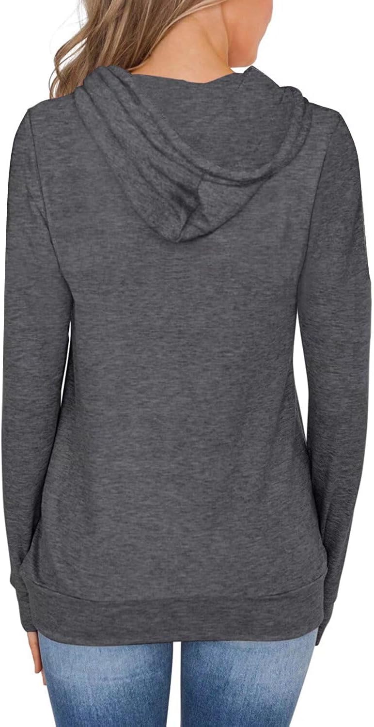 Women's Long Sleeve Hoodies Tops Lightweight Hooded Sweatshirts Pullover Casual Tunic Shirts with Pocket - Image 3