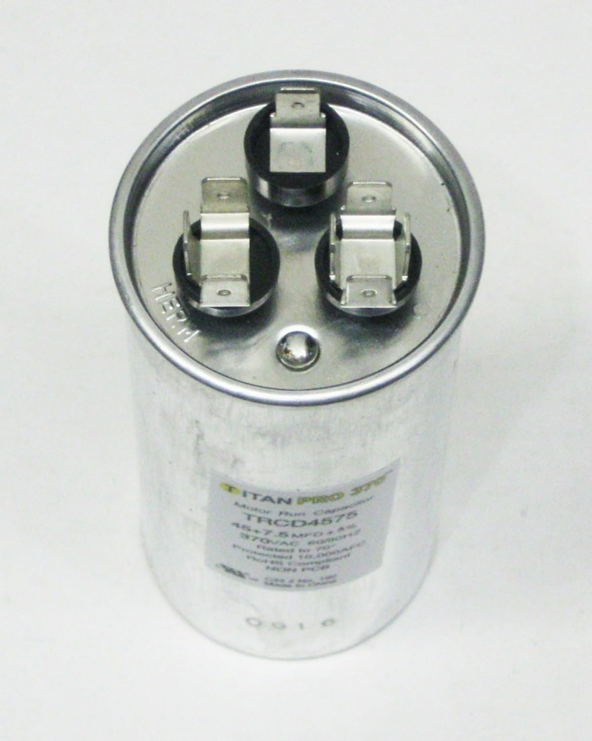 for TitanPro TRCD4575 HVAC Circular Dual-Motor Operating Capacitor. 45/7.5 MFD/UF 370 Volts