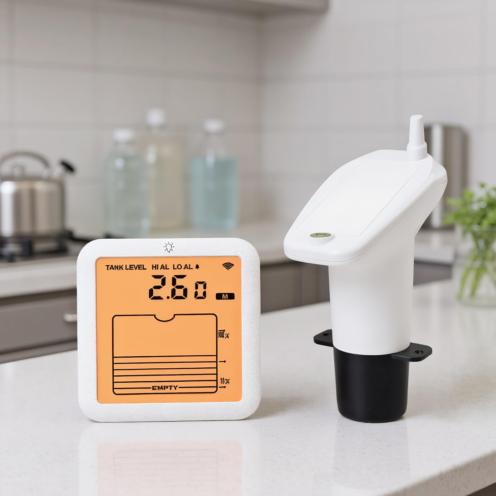 Sensor De Nivel De Agua Para Depósito Pantalla Digital Multifuncional | Indicador De Nivel De Agua Ultrasónico Para Tanques Con Pantalla Digital Medidor Nivel Agua Detector Medición Para Tanques C