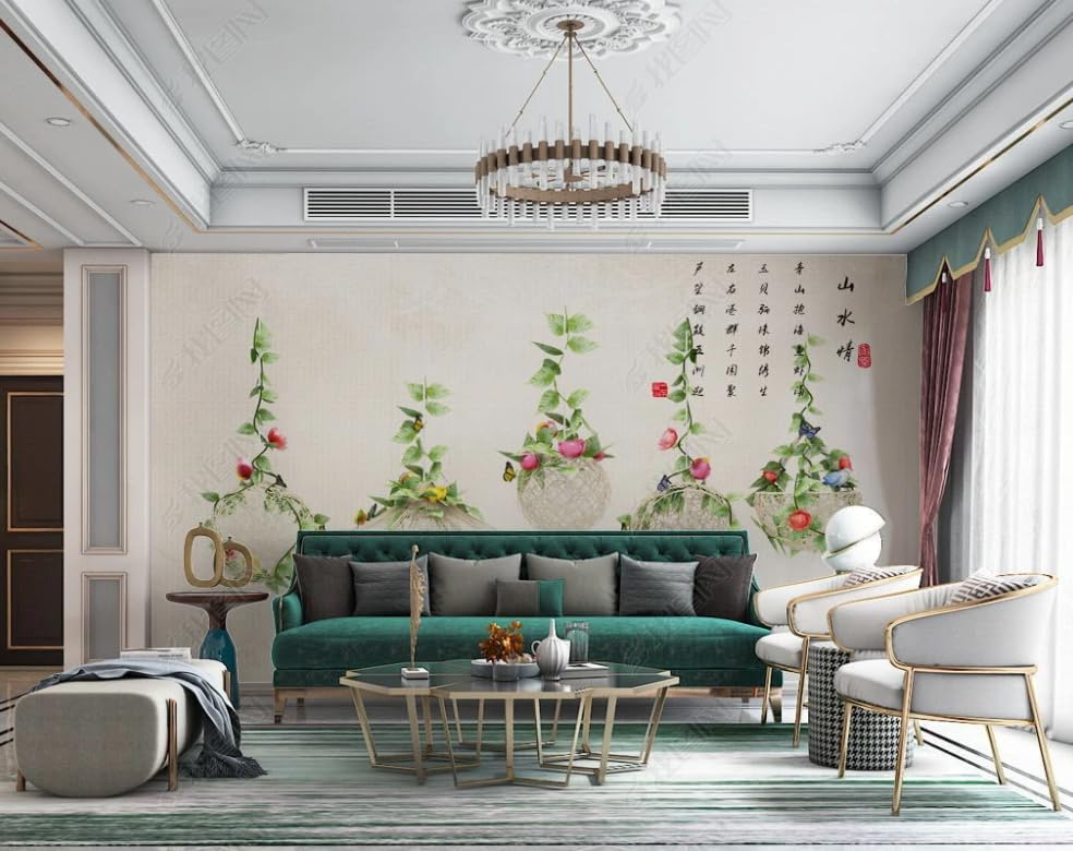 Papier peint intissé fleurs idéal pour masquer les défauts du mur - 2