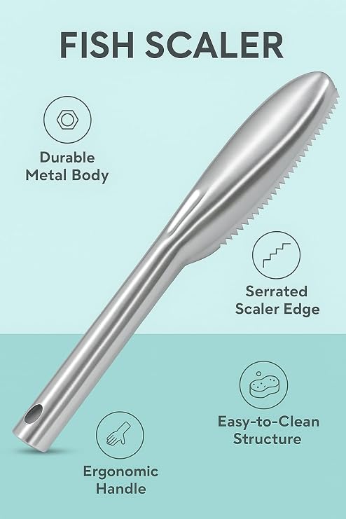 Busstier Balık Pul Soyacağı Metal Gövde Dişli Yapı Hızlı Pul Temizleme Aparatı Ergonomik Saplı Pratik Balık Temizleme Aracı Mutfak İçin Kolay Kullanım Pul Kazıyıcı Alet