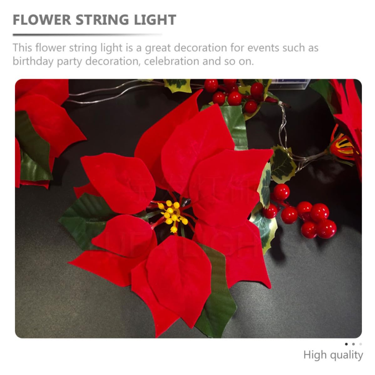 3 Juegos Guirnalda LED Navideña USB de 10 Luces, Decoración Roja