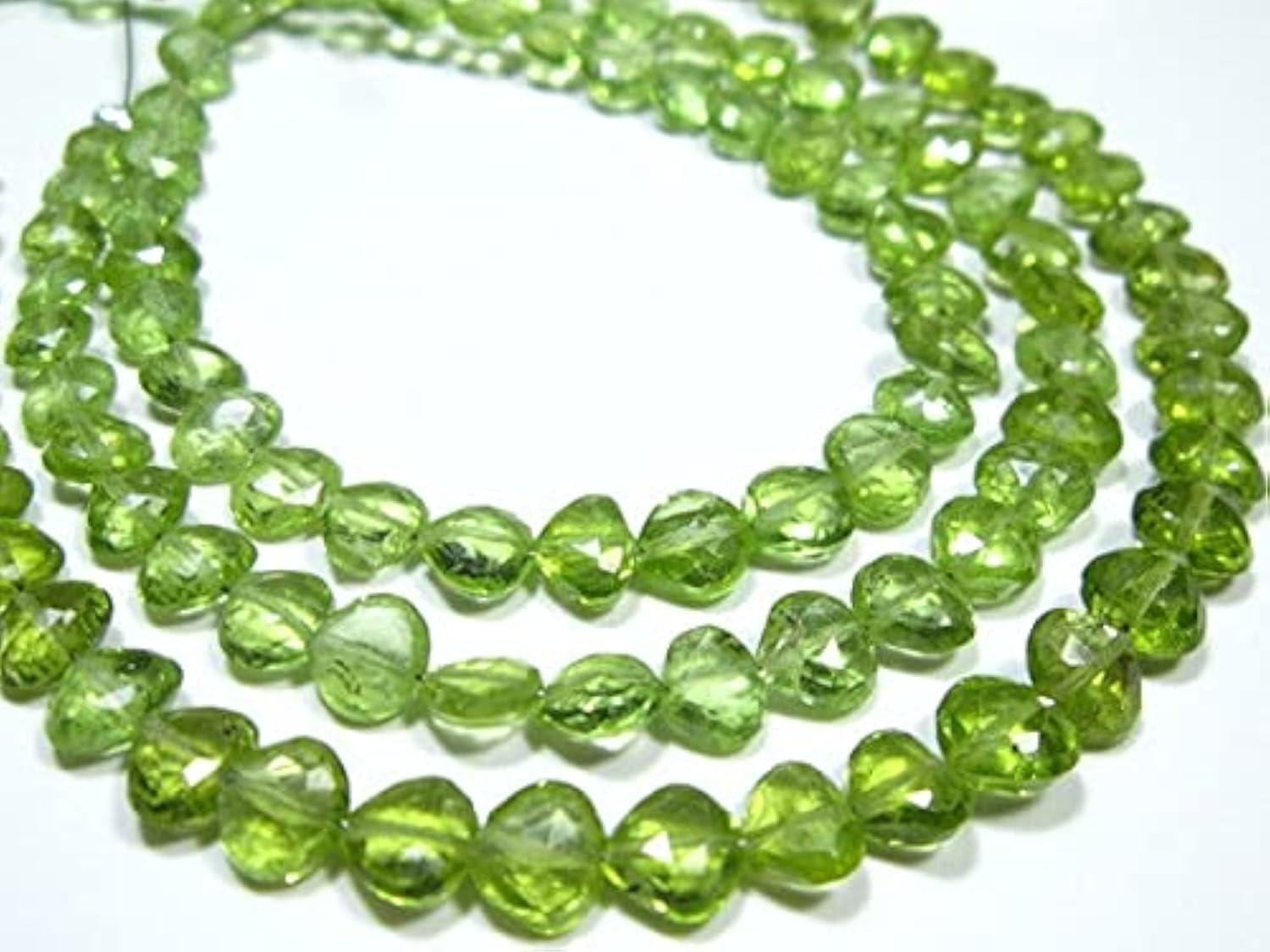 Peridot Faceted Heart briolettes AAA pour création de bijoux d'exception