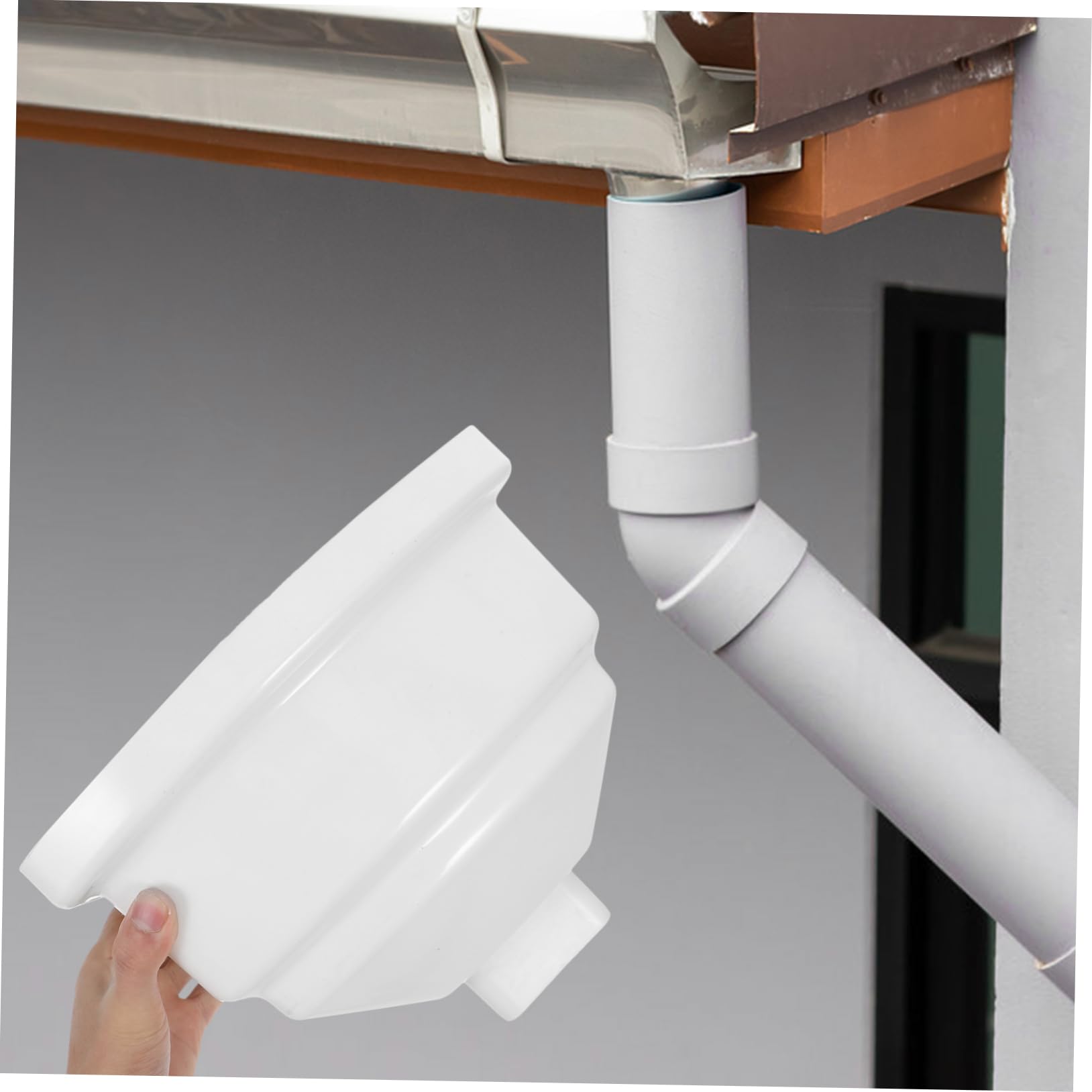 ULTECHNOVO Desviador De Agua Pluvial Cuadrado PVC Sistema De Lluvia Fácil Instalación