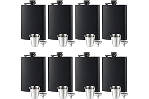 Leak-Proof 8-Piece Flask Gift Set with Glasses and Funnel