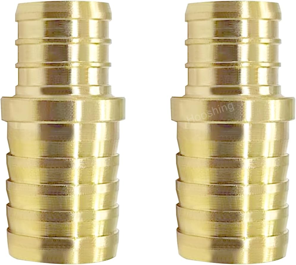 Hooshing 2PCS 3/4" PEX to 3/4" Hose Barb Fitting, Heavy-Duty Brass Adapter Connect PEX to Flexible Hose