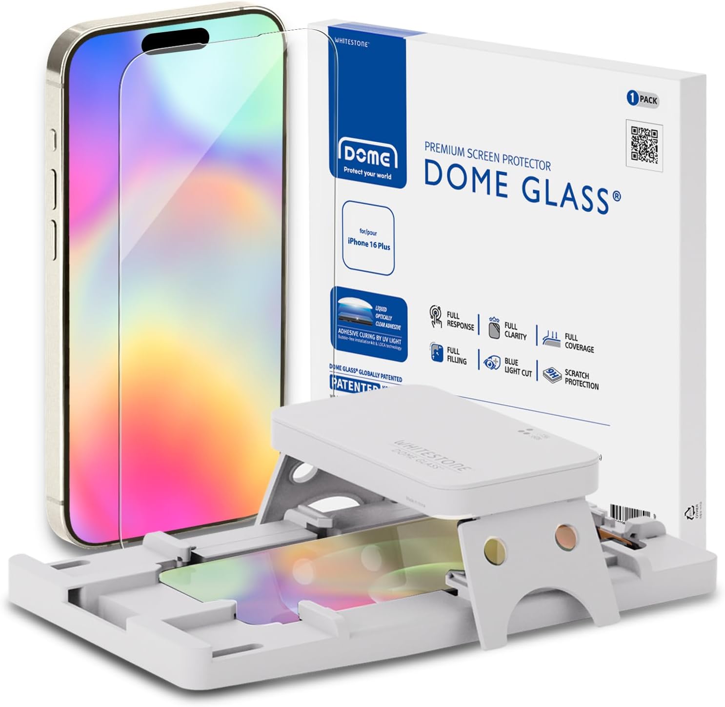 DOME GLASS Whitestone Screen Protector for iPhone 16 Series (iPhone 16 Plus)