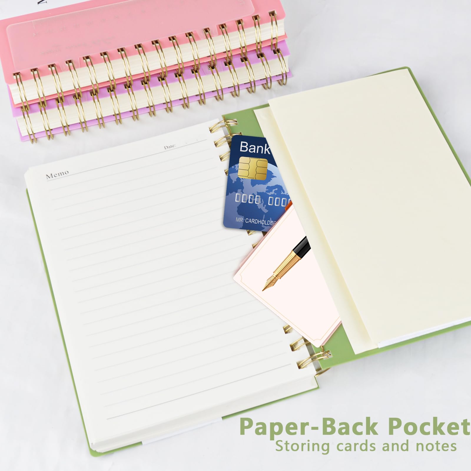 A5 Notebook, Lined Wirebound Spiral Notebook,300Pages /150 Sheets for Writing,100gsm Thick Paper, Waterproof Hardcover,Ruler - Image 4
