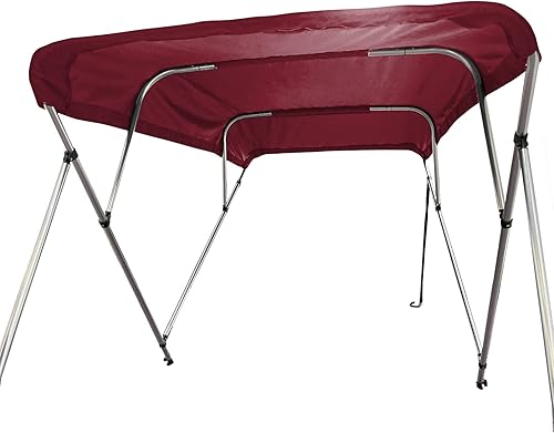 Miniatura 8 de SavvyCraft Cubierta superior para barco Bimini de 4 arcos, color borgoña, 4 arcos de 96 pulgadas de largo, 54 pulgadas de alto, 61 a 66 pulgadas de