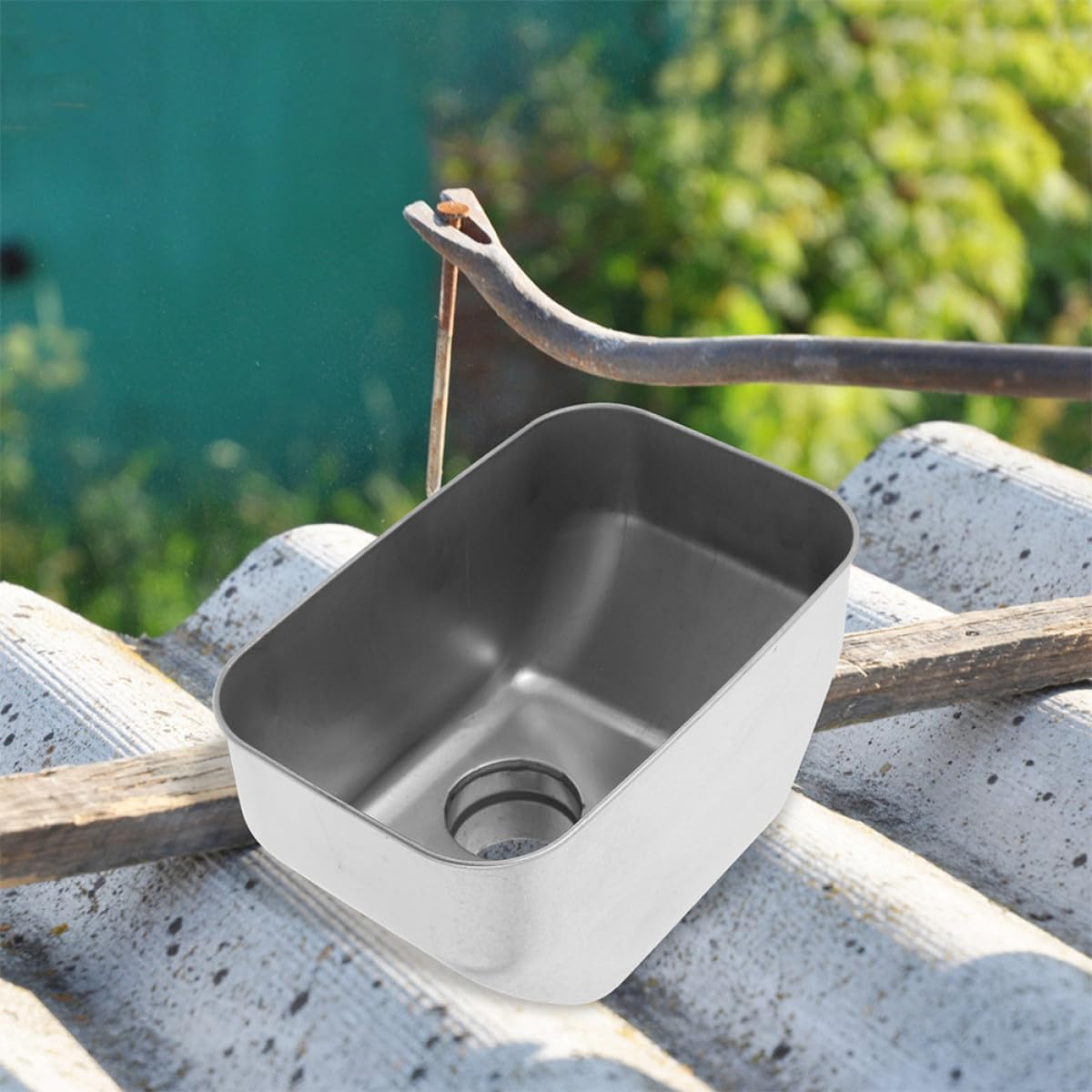 Ipetboom Stainless Steel Rainwater Downspout Diverter Ø102mm, 304 Grade Gutter Adapter for Roof Drainage and Rainwater Collection, Outdoor Water Overflow Outlet with 9.7cm Inlet Diameter