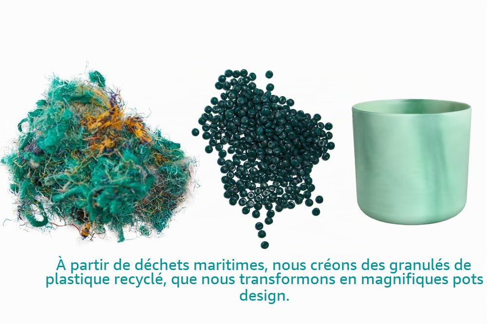 Elho Ocean Rond 22 avec Système D'Irrigation Pot de Fleur - Bleu Atlantique