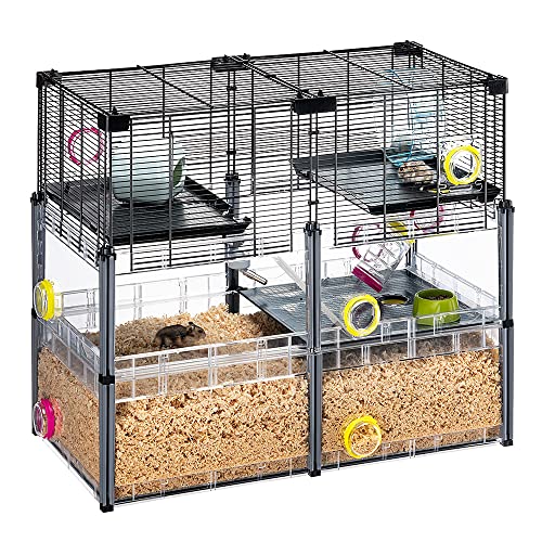 Ferplast Cage Hamster, Cage Souris, Grillage Métallique avec Accessoires - Modulaire, 72,5 x 37,5 xh 62 CM