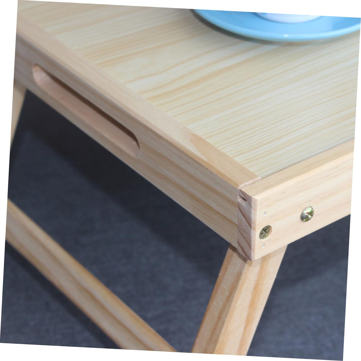 HOODANCOS Elegant Bed Desk Portable Solid Wooden Tray Foldable Serving Table for Breakfast Tea