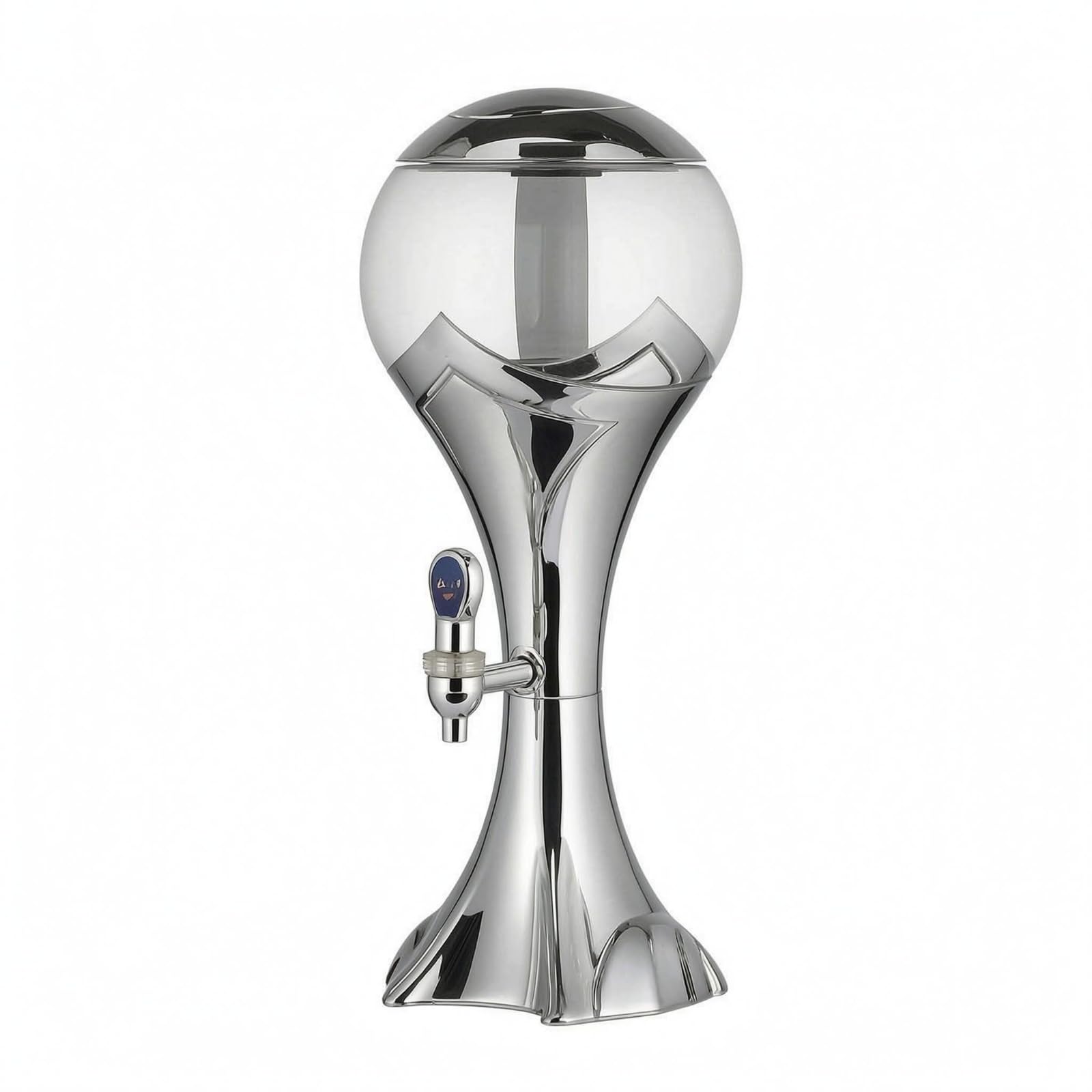 Torre Bevande Luminosa Plastica Distributore Birra su Piedistallo Base Stabile Attrezzatura da Bar, Argento, 1.5L