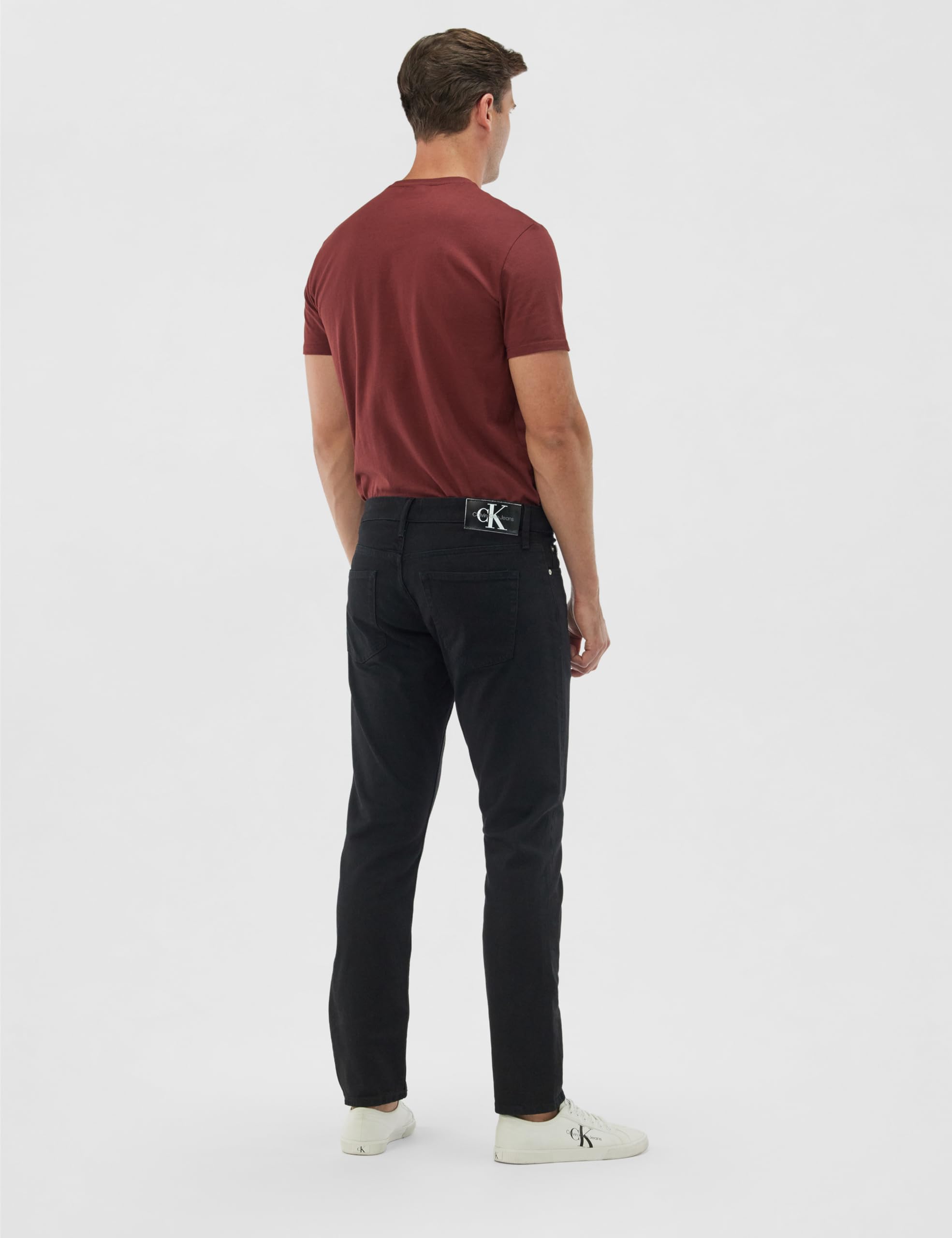 Calvin Klein Uomo Jeans Slim Fit Vita Media, Nero (Denim Black), 34W/32L