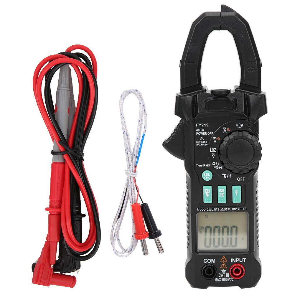 Hyuduo Pinza Amperometrica FY219 Multimetro Digitale, Tester Portatile di Temperatura, Tensione, Corrente ABS, Misurazione Ad Alta Precisione, Amperometro a Pinza per Elettricisti Manutenzione