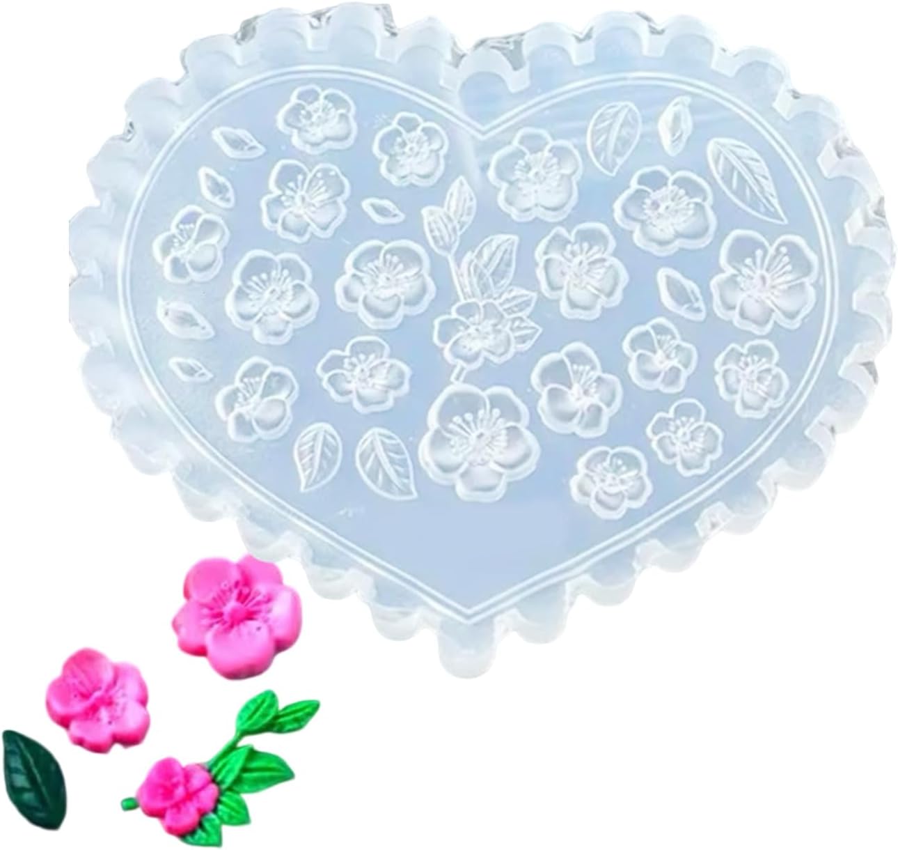 Silicone Mould for Resin, Reusable Flower Nails Template Silicone Craft Mold for Craft Gel Art Tulips Cherries