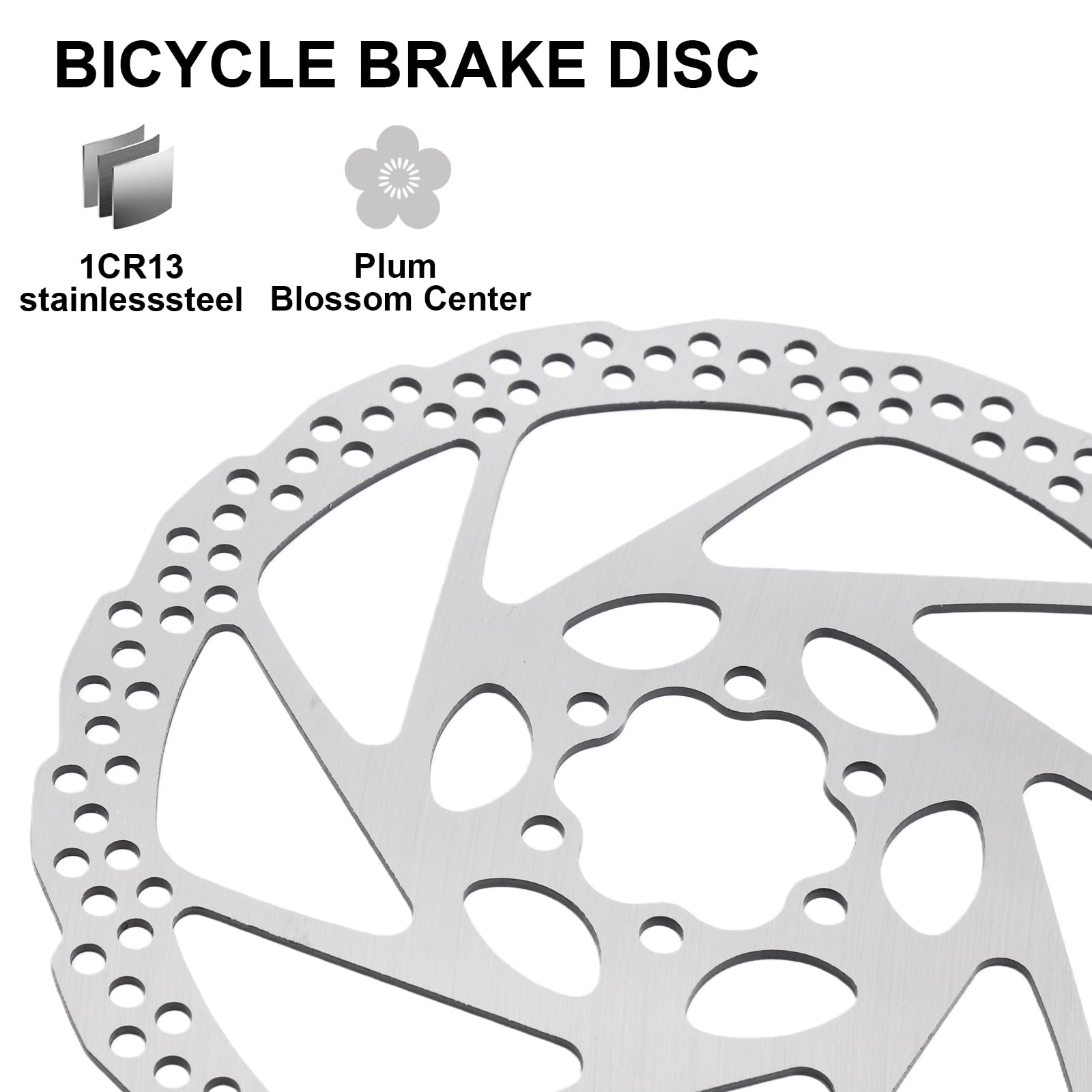 180mm Freni a Disco Bici, Disco Freno Mtb in Acciaio Inossidabile 1cr13 Freno a Disco a 6 Fori Distanza Relativa Tra i Fori 44mm Adatto per Mountain Bike e Bici da Strada