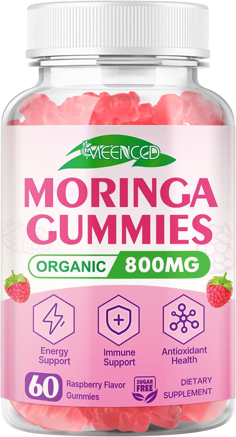 Moringa Gummies - Pure Moringa Leaf Supplement for Adults, Energy, Immune & Skin Health Superfood, Rich in Essential Vitamins, Antioxidants & Amino Acids, Sugr-Free, Raspberry Flavor, 60 Count - Image 9