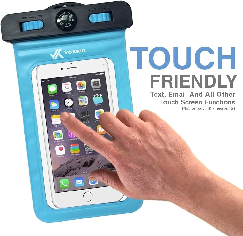 2 Pack Universal Waterproof Phone Pouch with ARM Band, Compass & Detachable Lanyard - Best Floating Waterproof Phone Case For iPhone 14 Pro Max/ 13 Pro Max/ 12 Pro Max/ 11/ S22 - Dry Waterproof Bag