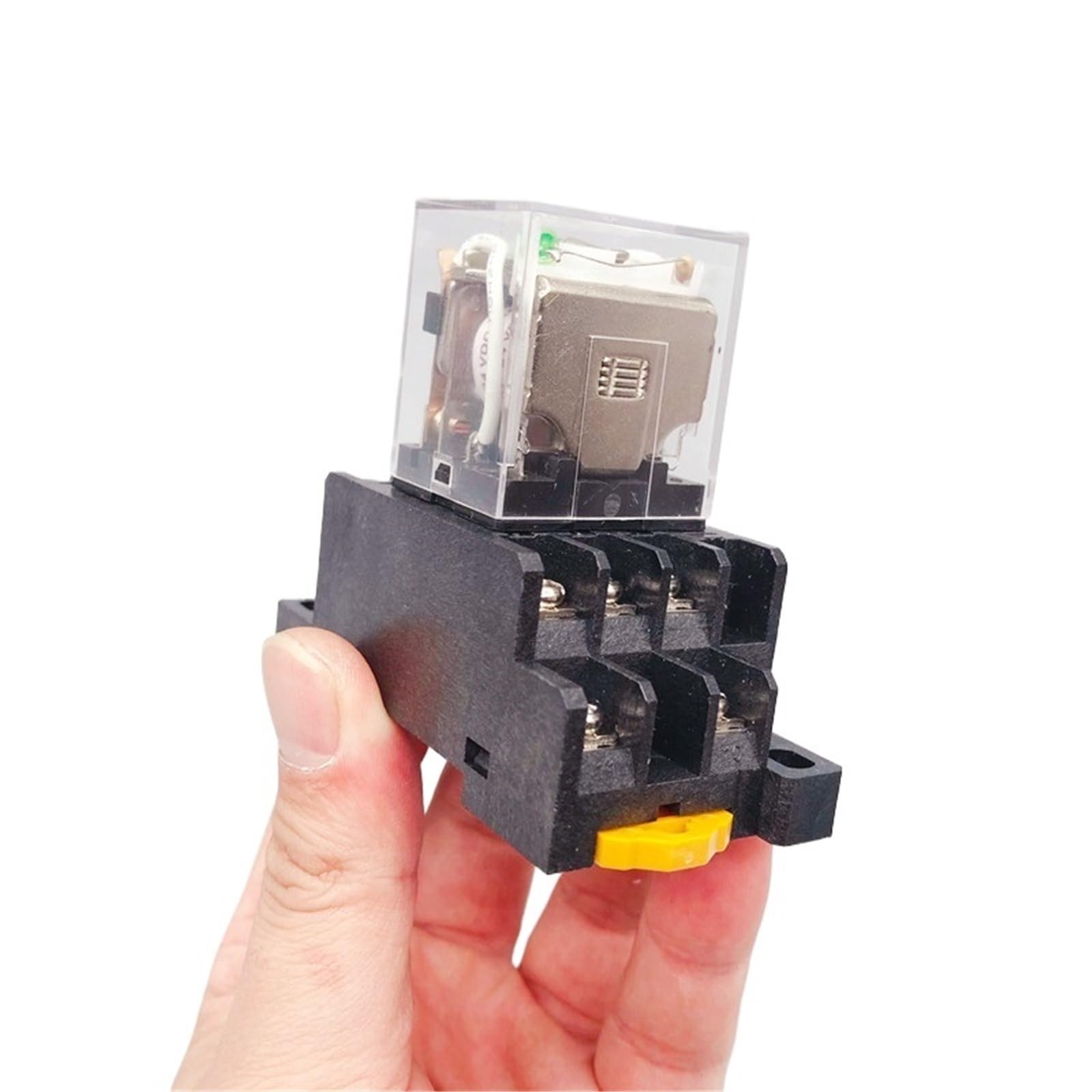 1 relé intermedio electromagnético general de bobina pequeña con base de zócalo LY3NJ HH63P CA 220 V 12/24 V 10 A 250 V contacto plateado(AC220V)