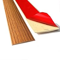 Vista 13 de Tira de transición autoadhesiva de 3.2 pies, tiras de cubierta de piso, transiciones de piso, tira de piso laminada, tira divisora plana de PVC