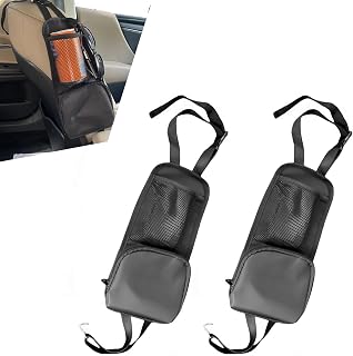 2PCS Car Seat Side Organizer, Multi-Pocket Seat Storage Hanging Bag, Multifunctional Mesh Net Pocket, Universal Front Seat Storage Pocket, Mobile Phone, Wallet, Glasses