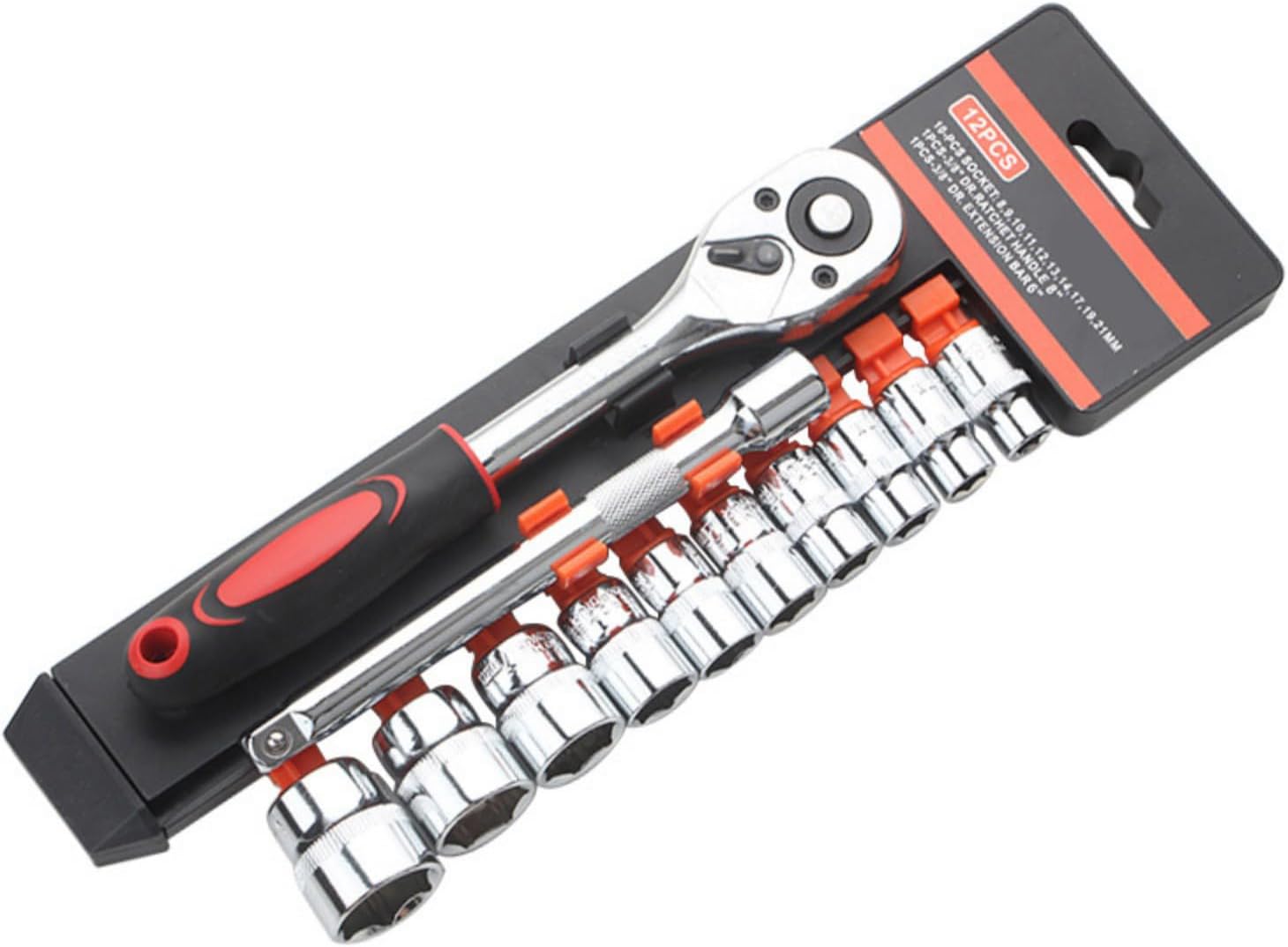 Portable Ratchets Socket Wrench Set 3/8 & 1/4 Drive Includes Storage Box For Easy Organization And Transport Steel