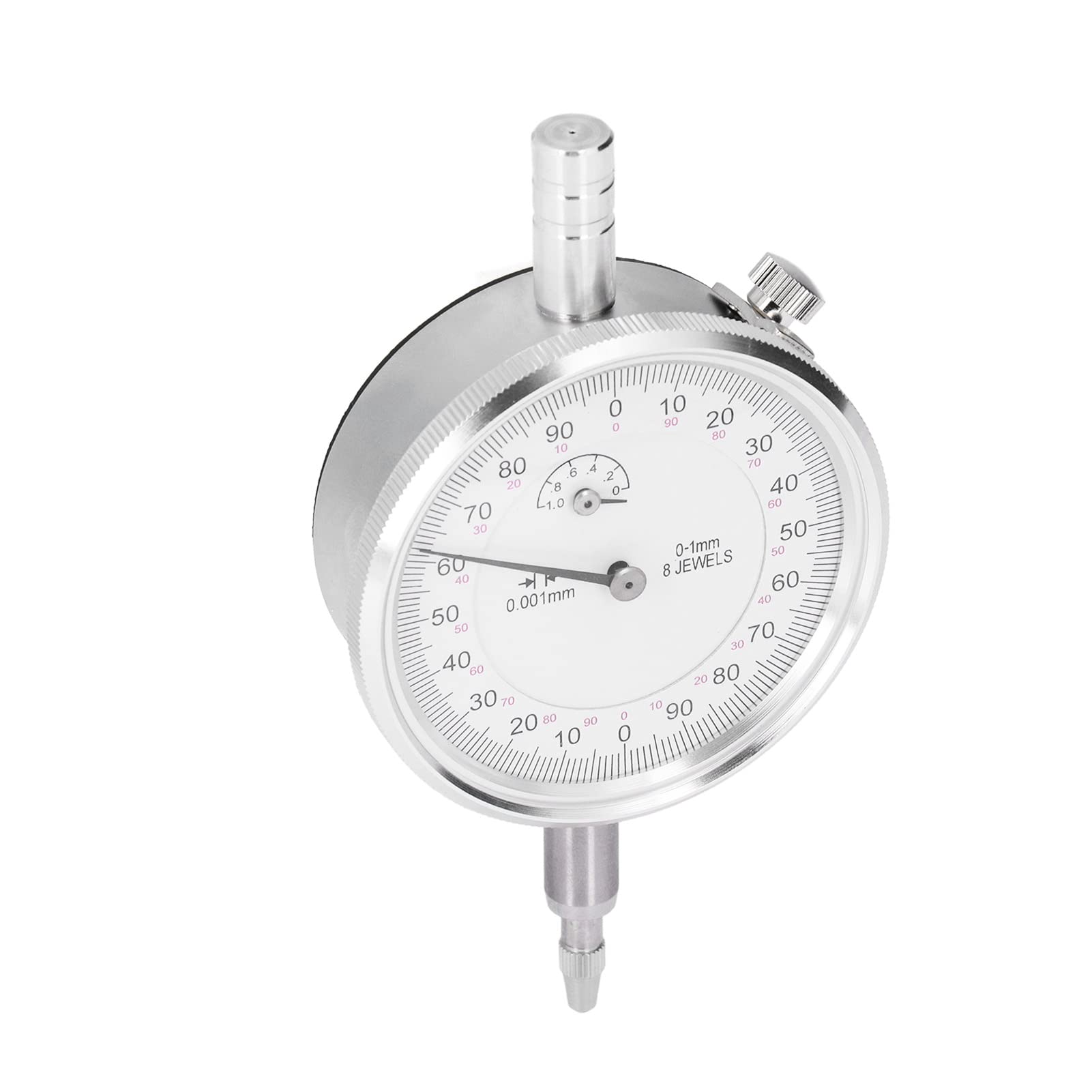 Yosoo Health Gear Comparatore, Comparatore in Lega di Alluminio, Intervallo da 0 a 1 Mm, Precisione 0,001 Mm, Quadrante da 59, Braccio di Controllo Regolabile per la Misurazione della Manutenzione