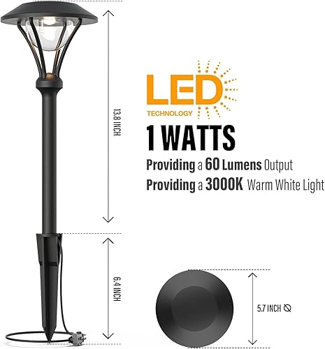 Miniatura 2 de Luces LED celestiales de bajo voltaje para camino, iluminación de paisaje al aire libre, iluminación de camino de 1 vatio, con conector y estaca