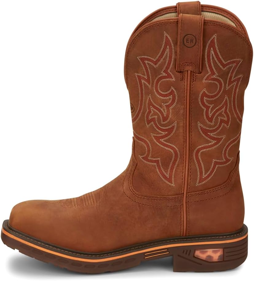 Justin Men's Resistor Russet Waterproof Western Work Boot Nano Composite Toe Russett 13 EE US
