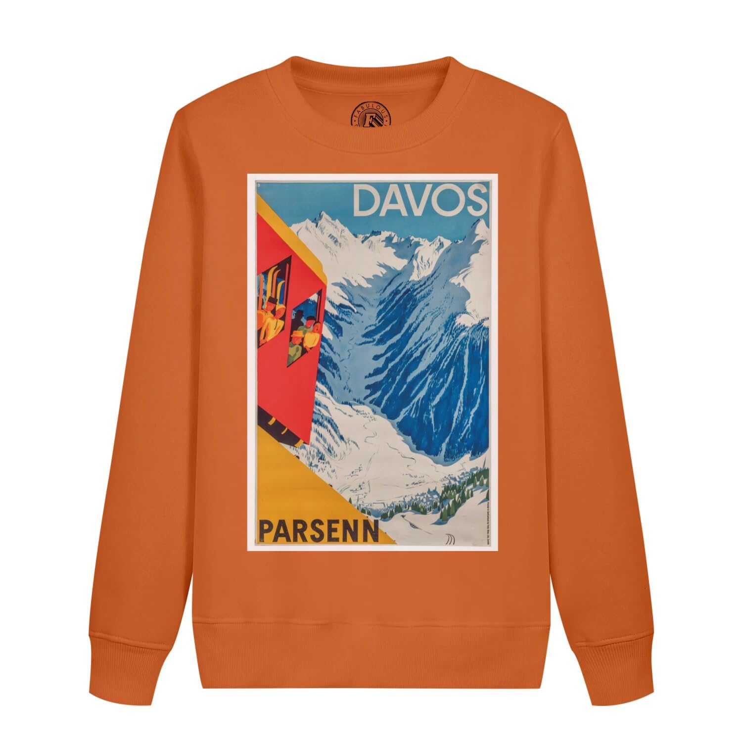 Sweatshirt enfant Davos Parsenn en coton pull vintage suisse