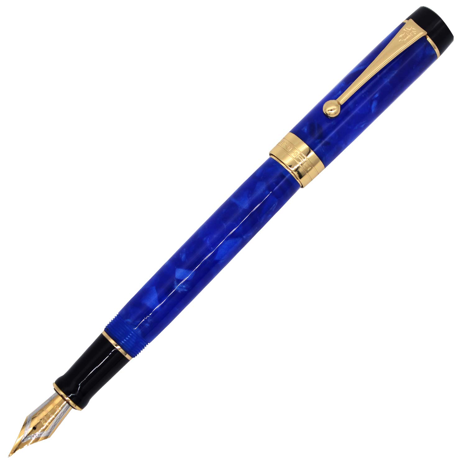 Gullor JH100 Blue Acrylic Resin Fountain Pen Medium Nib Original Box