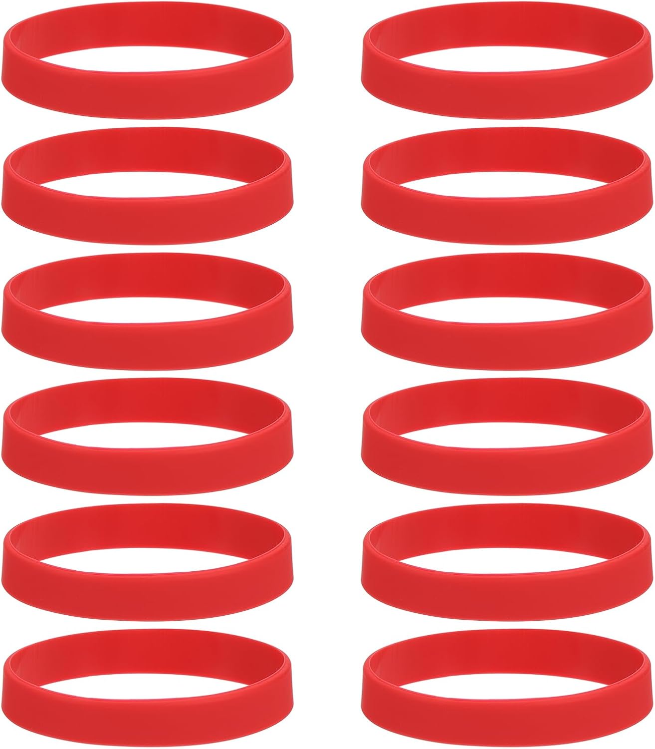 MECCANIXITY 12Pcs Silicone Rubber Bands Non-Slip 4 Inch Flat Elastic Rubber Wrapping Bands for Books, Traps, Art, Wrapping Paper, Cord Wraps, Red