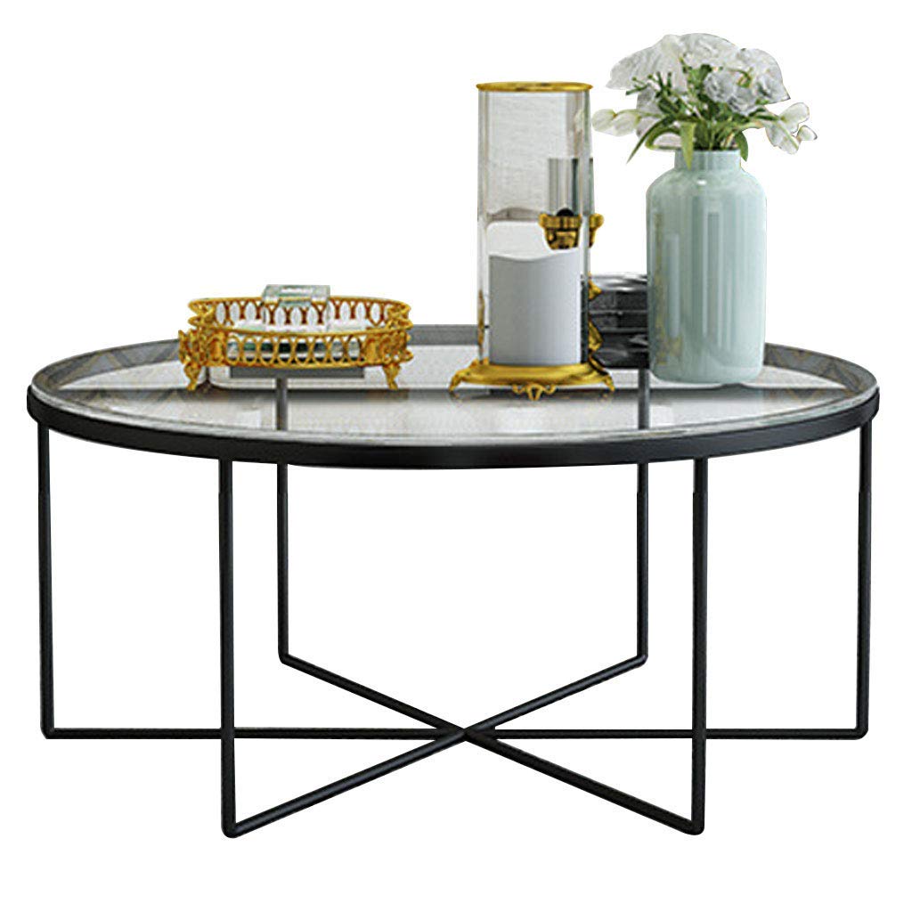 Table d'accent en verre pour optimiser l'espace d'un petit salon de thé