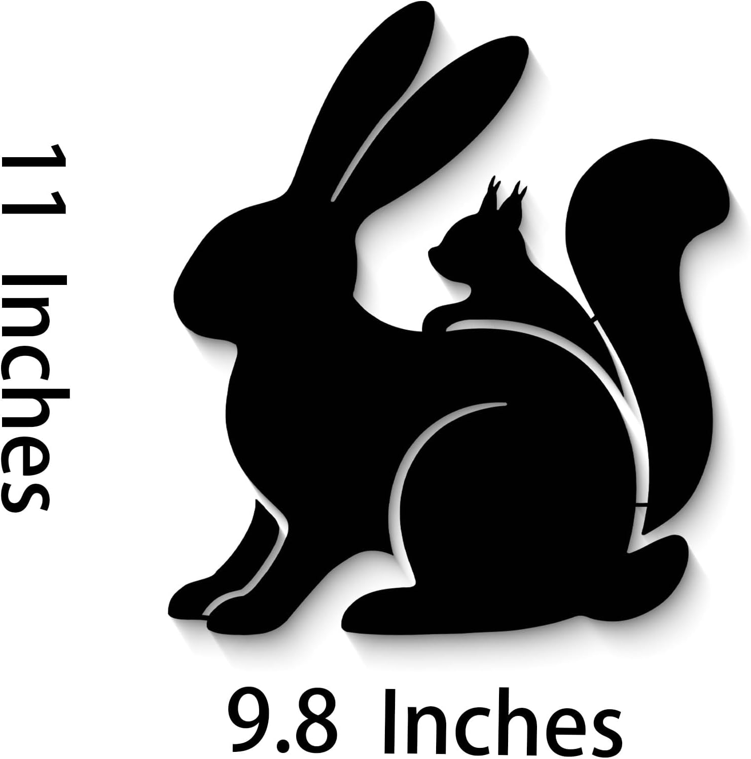 GlintHome Black Metal Wall Art - Rabbit and Squirrel Cute Silhouette Wall Decor for Bathroom Bedroom Living Room Home Decor