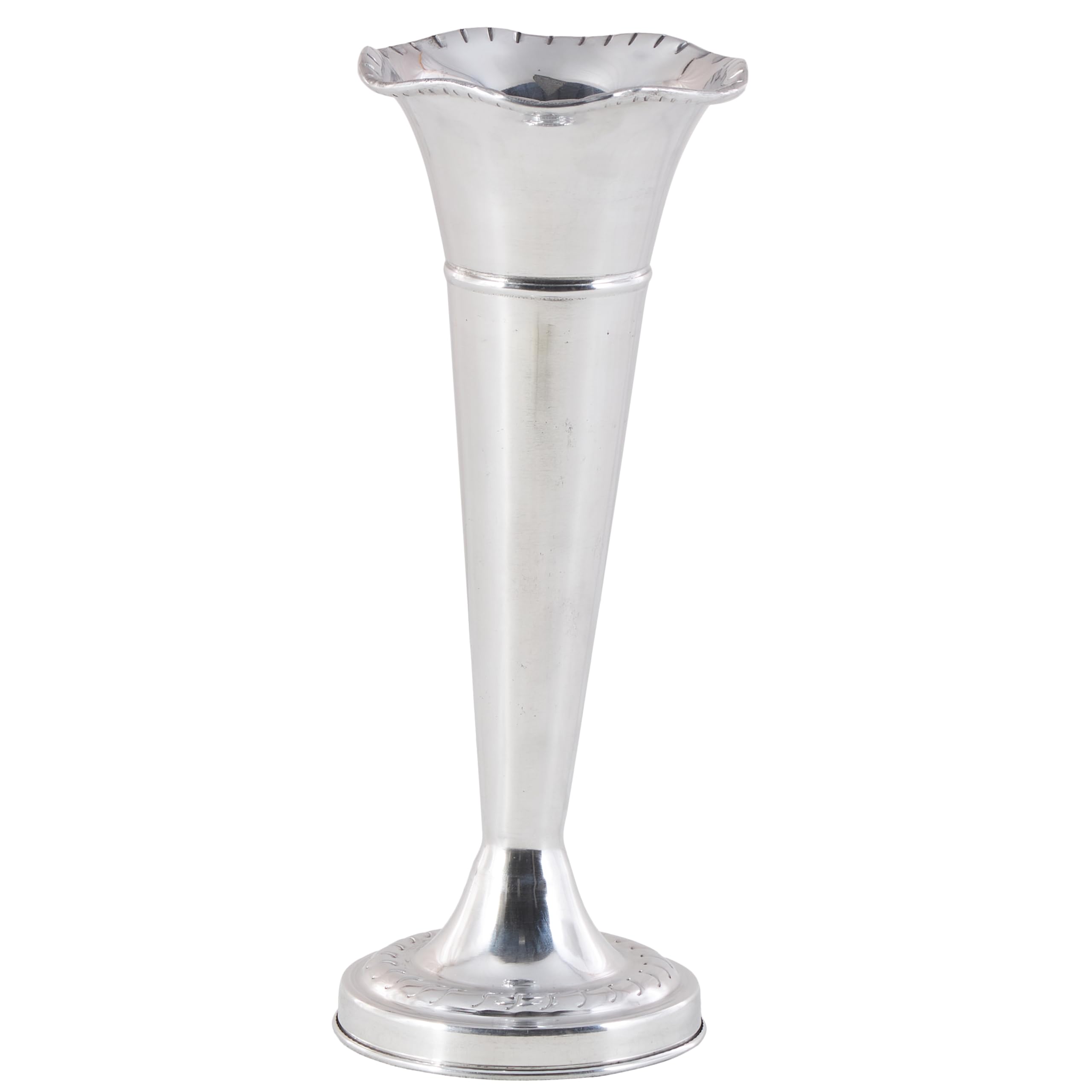 Traditional Silver Aluminum Metal Vase