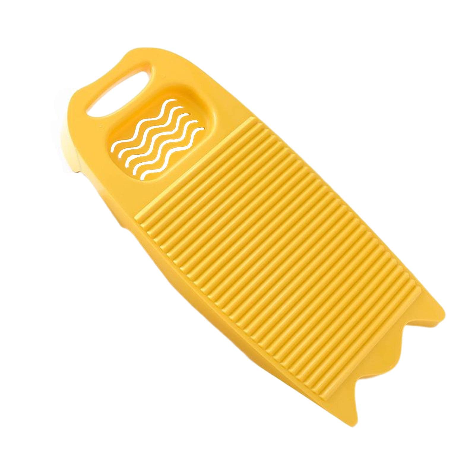 LOVIVER Tabla de Lavado Portátil para Ropa Antideslizante Espesar Tabla de Lavar de Plástico Tabla de Lavar para Accesorios de Lavandería, Amarillo